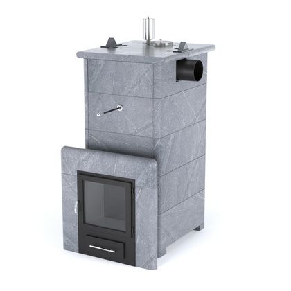 Газовая печь для бани ИзиСтим «Сочи» с боковым подключением в кожухе из талькохлорита в Муравленко