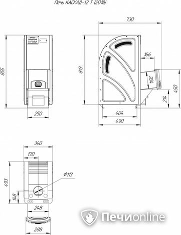 Дровяная банная печь Теплодар Каскад-12 Т (2018) в Муравленко