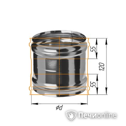 Дымоход Феррум Адаптер ММ для печи нержавеющий 08 d-120 в Муравленко