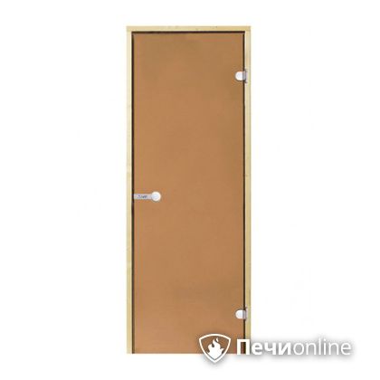 Дверь для бани Harvia Стеклянная дверь для сауны 8/19 коробка сосна бронза  D81901M в Муравленко