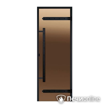 Дверь для бани Harvia Стеклянная дверь для сауны LEGEND 7/19 черная коробка сосна бронза  D71901МL в Муравленко